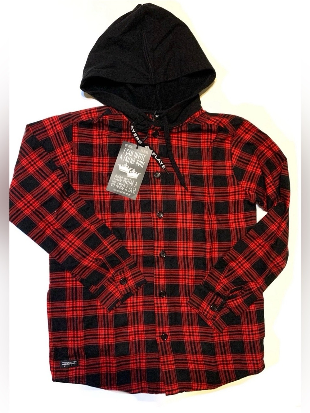 yporque Boys Plaid Hooded Shirt
Size 12